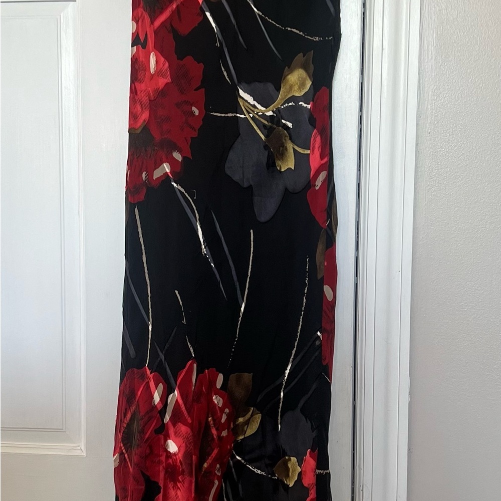 Vintage Floral Black and Red Women's Skirt S - Picture 4 of 10